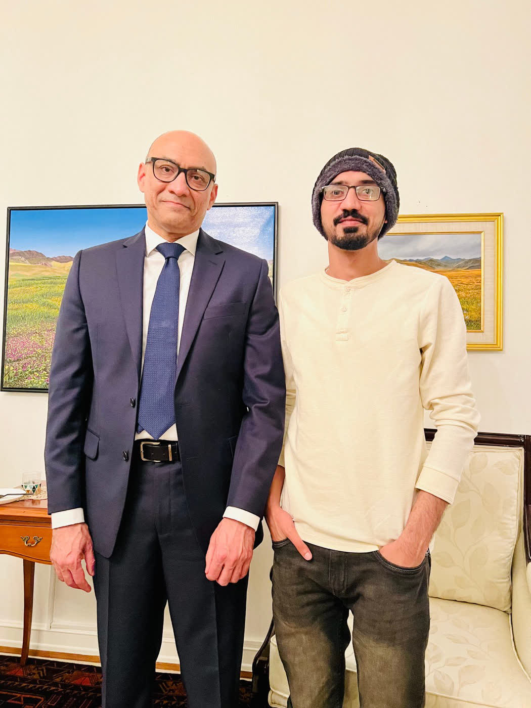 Umair Majeed with Pakistan's Ambassador to Denmark in Copenhagen, March 7, 2023