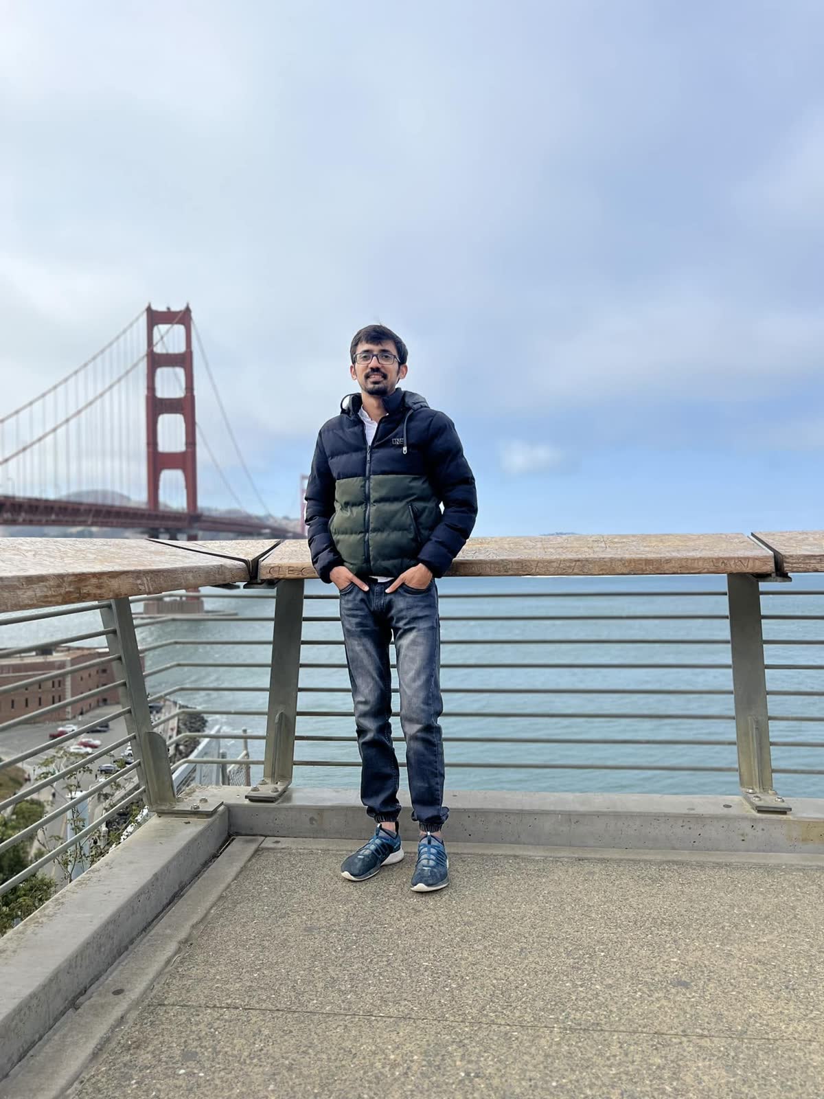 Umair at the Golden Gate Bridge, San Francisco, October 2024