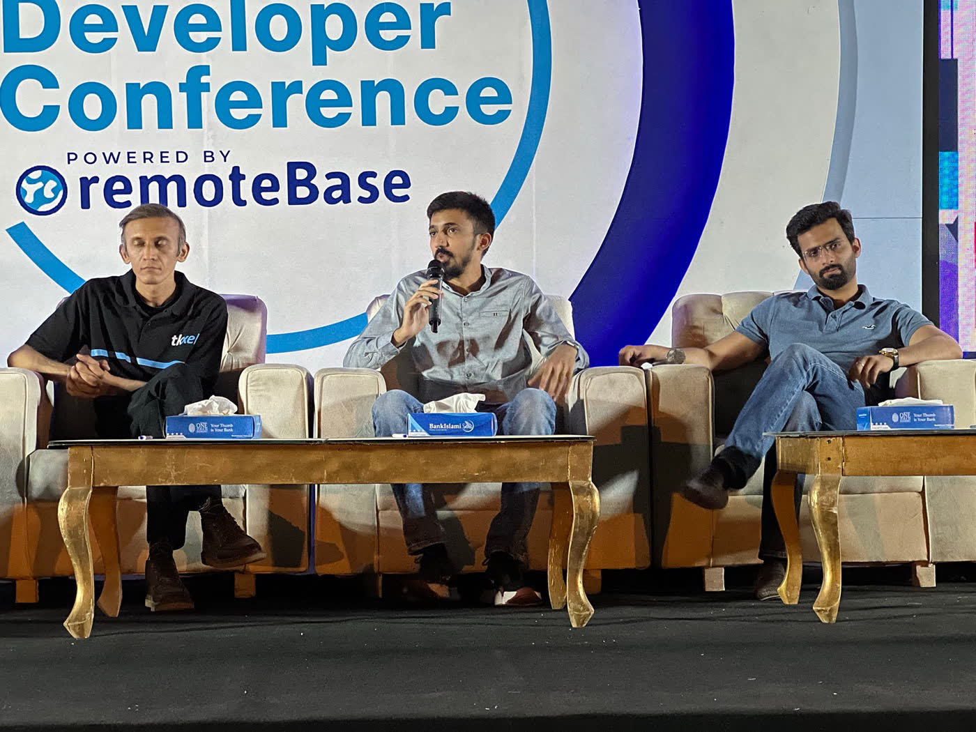 The Software Revolution panel at the Future Fest 2022 Developer Conference; Umair Majeed is on the right